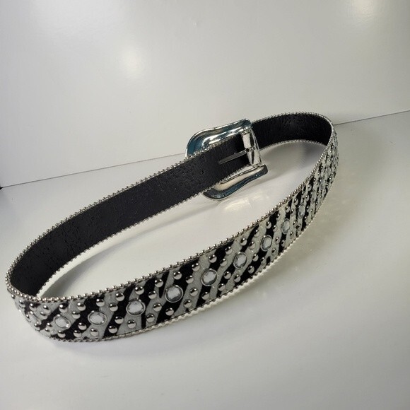 Zebra sparkly embellished rodeo western funky  belt size large - Picture 3 of 4
